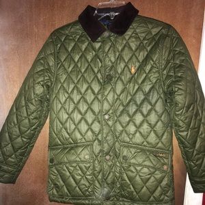 Boys hunter green quilted jacket